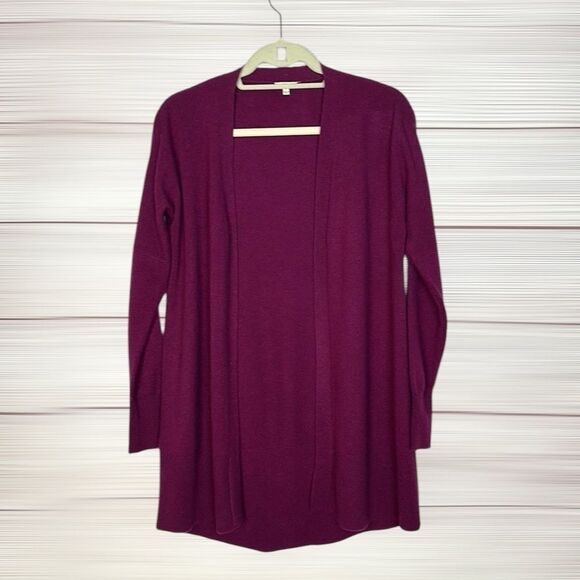 PROJECT Cashmere Open Front Cardigan Sweater Purple V-neck size S - Picture 3 of 8